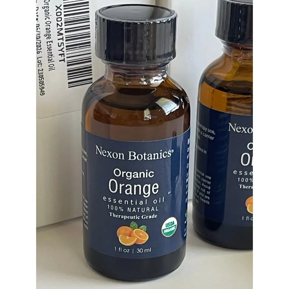 2 Bottles of Organic Orange Essential Oil 30 ml each